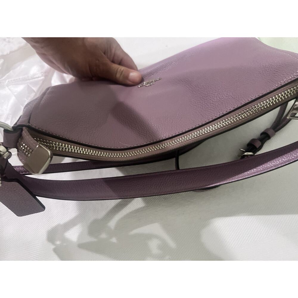 Coach Teri Shoulder Bag in Lilac Pebbled Leather Light purple 11.5 /8.5 Inches - Picture 5 of 16